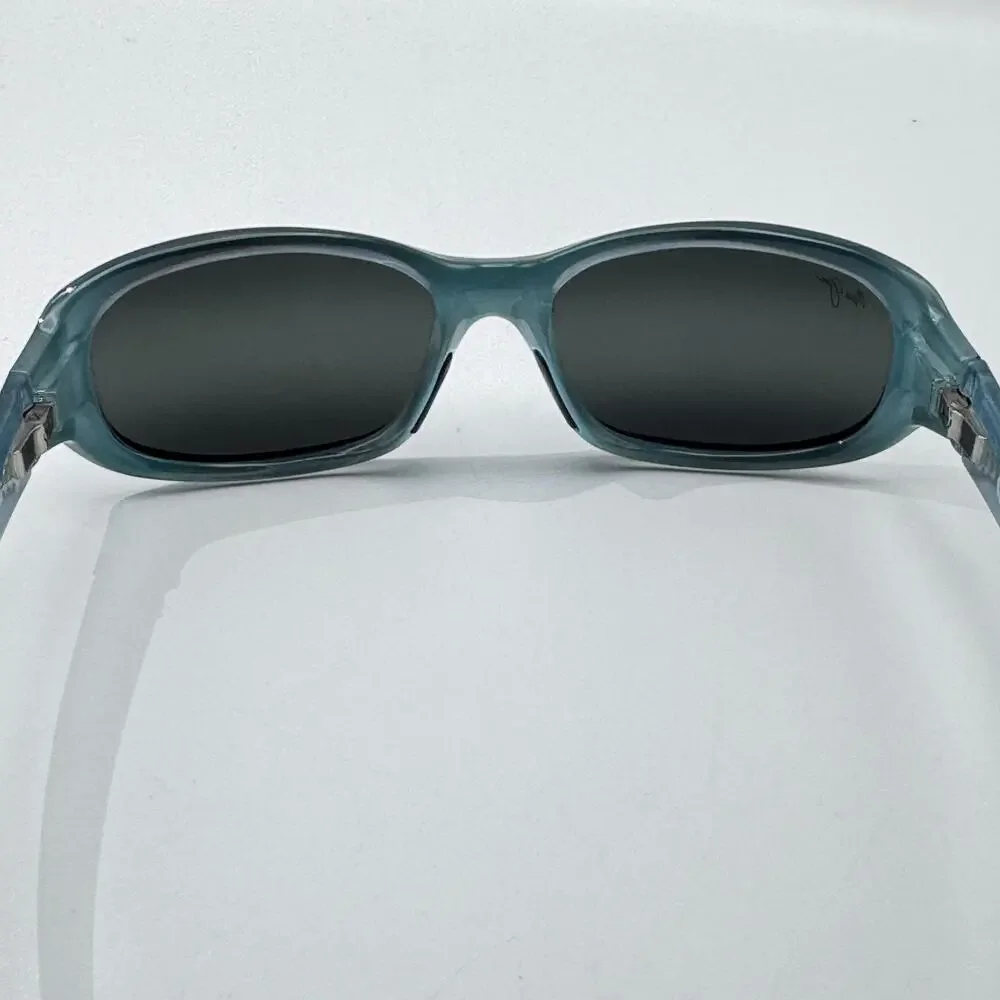 Maui Jim Sunglasses Punchbowl MJ219 03 Black Blue Frame Gray Polarized Glass